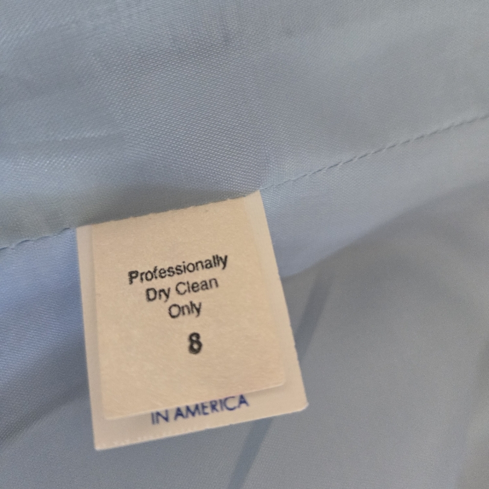 Vintage William Pearson Light Blue Shift Dress, Linen, 80s, Work, Casual - Picture 10 of 15